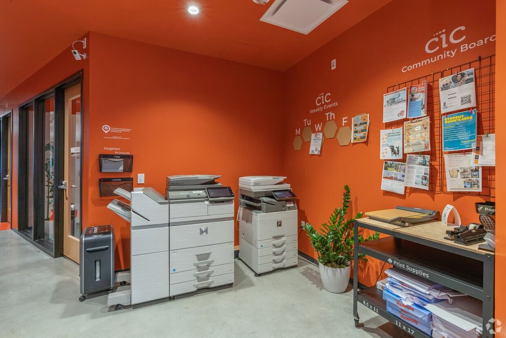 Printers at CIC Philadelphia with all-inclusive amenities.