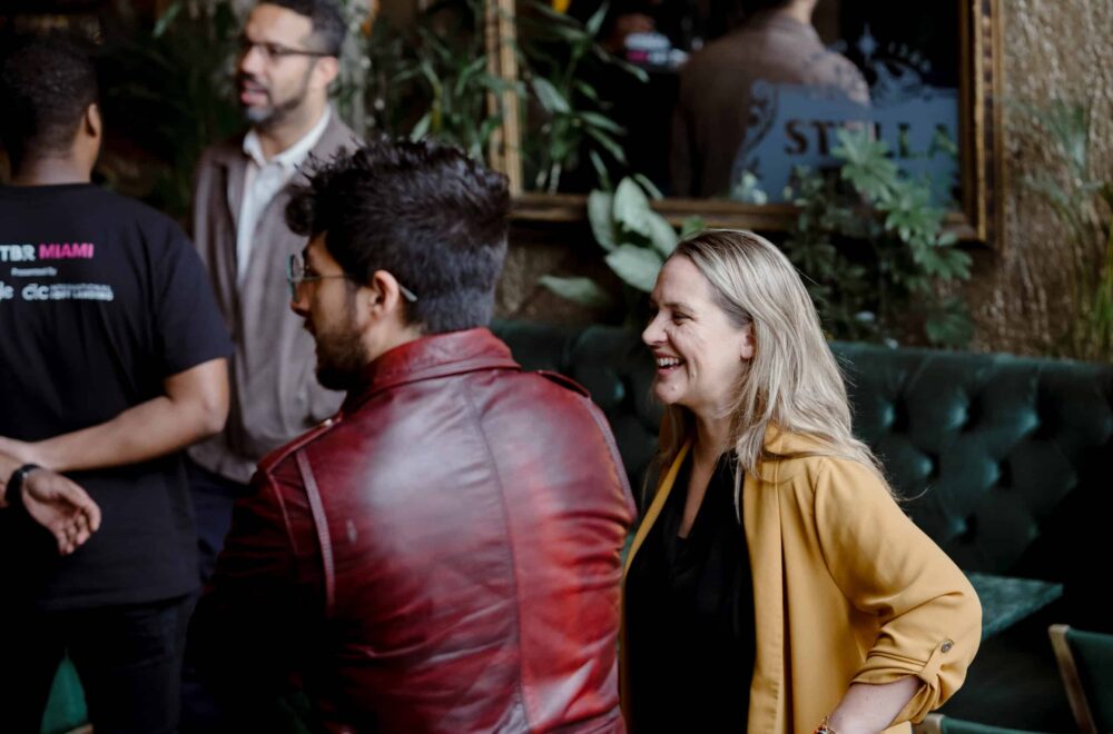 A group of people having an engaging discussion