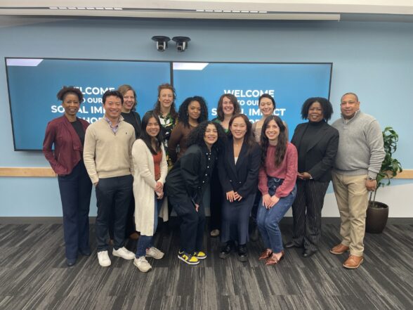 The Massachusetts Social Impact Program cohort members pose for a group photo at CIC Cambridge