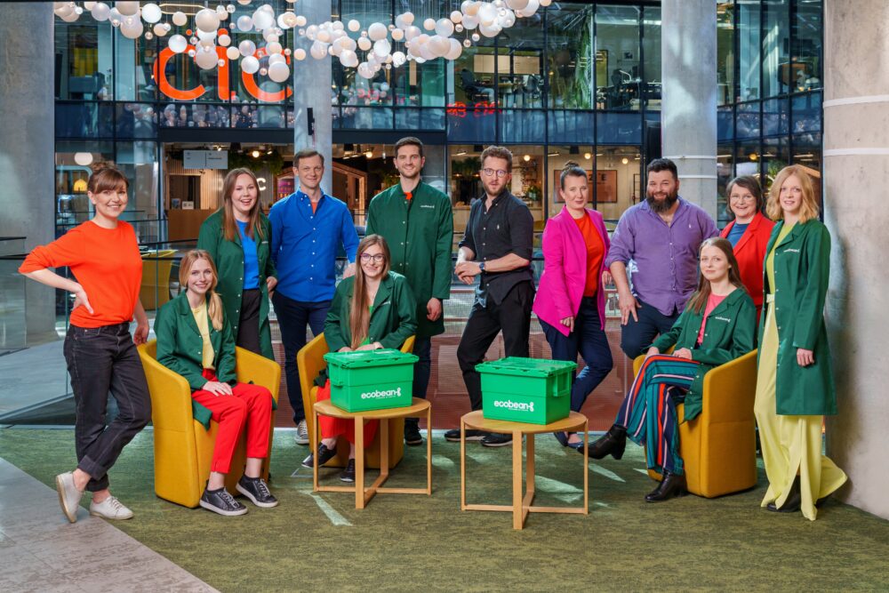 The EcoBean team in the lobby of CIC Warsaw