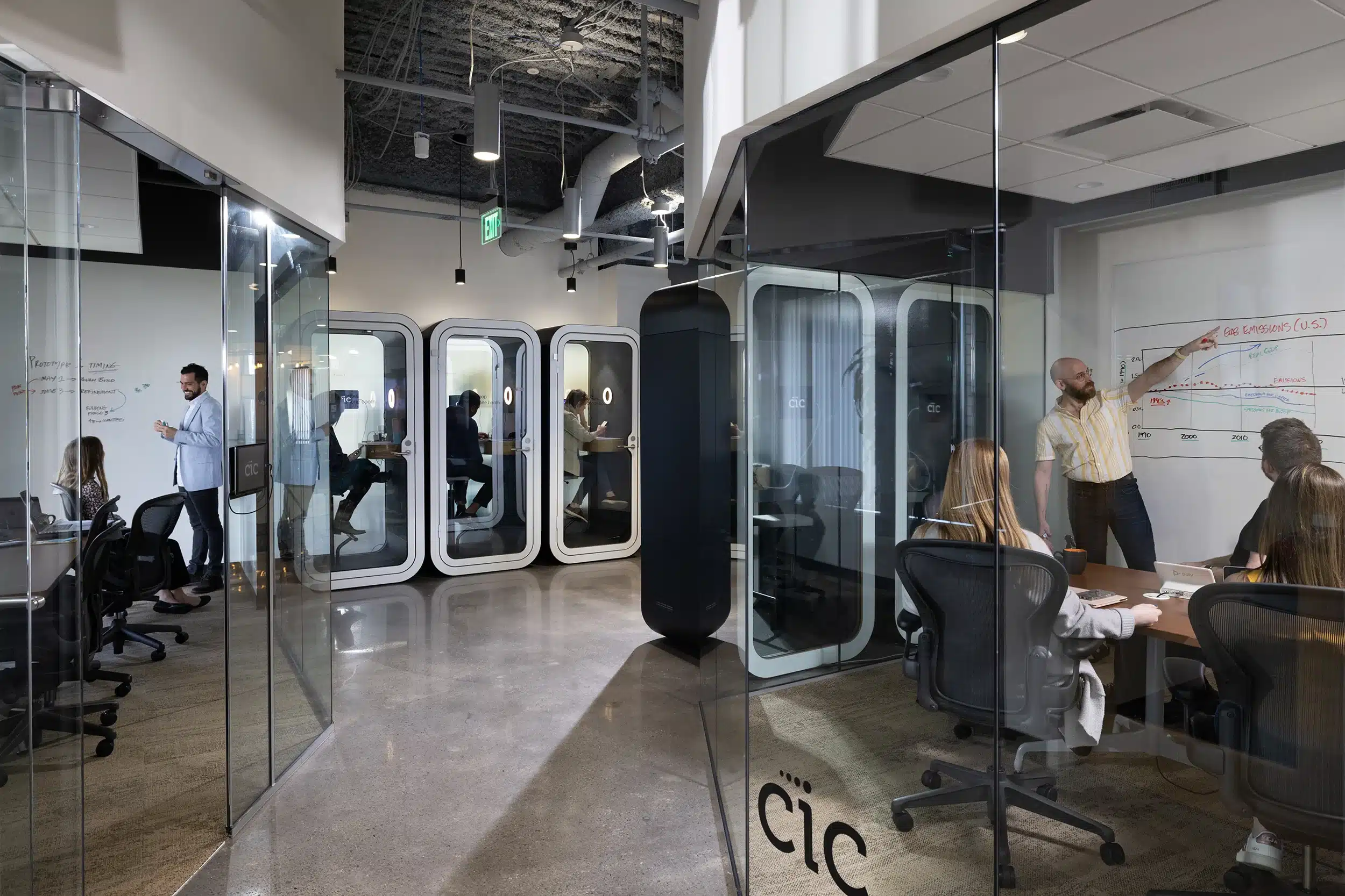 People working in CIC office